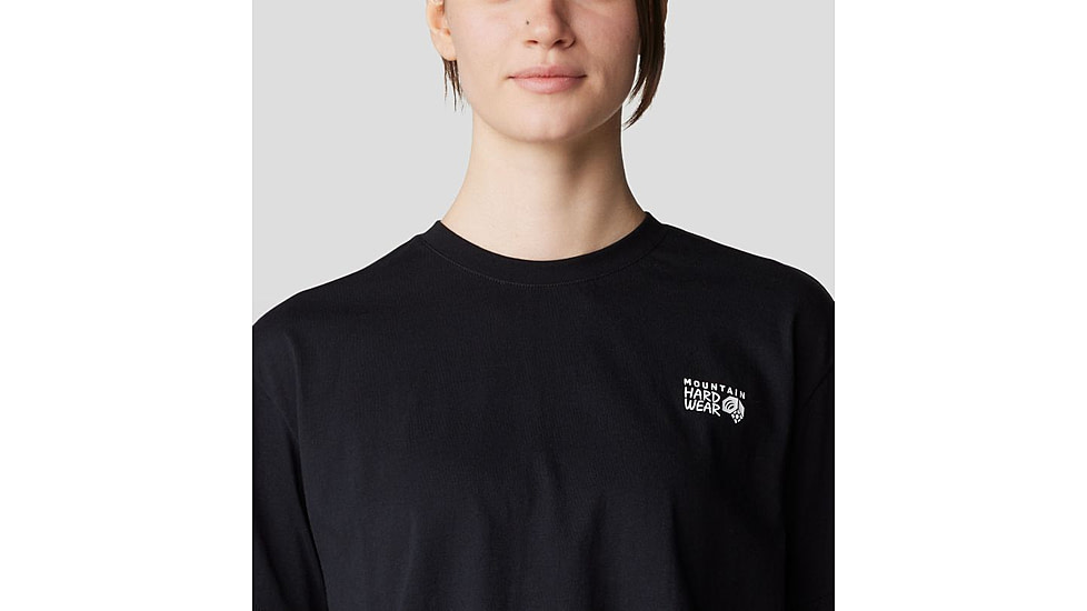 Mountain Hardwear MHW Logo Boxy Crop Short Sleeve Top - Womens, Black, 36x11, 2079911-010-XS