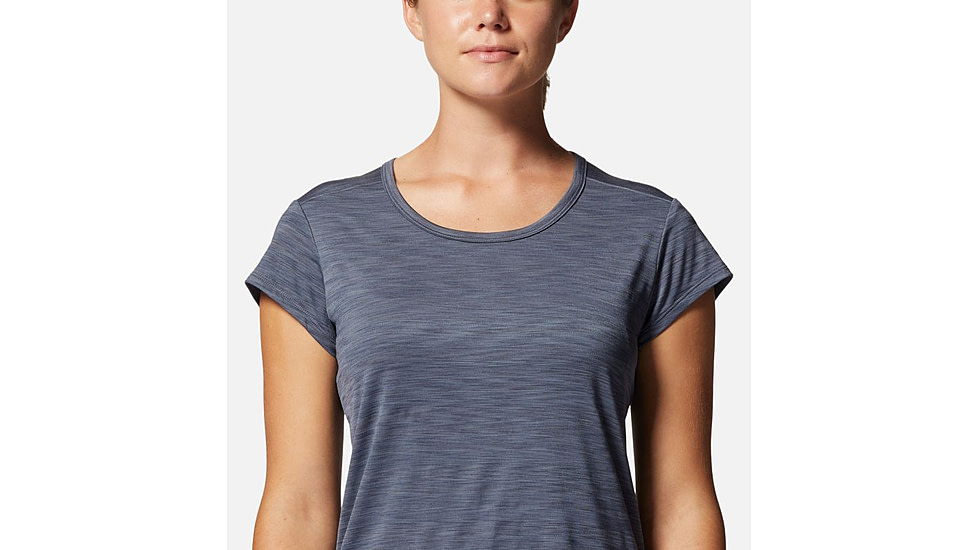 Mountain Hardwear Mighty Stripe Short Sleeve Top - Womens, Blue Slate, Extra Large, 2027951417-XL