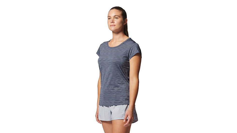 Mountain Hardwear Mighty Stripe Short Sleeve Top - Womens, Blue Slate, Large, 2027951417-Blue Slate-L
