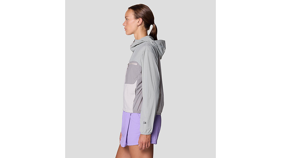 Mountain Hardwear Wind Veil Hooded Jacket - Women's, Half Moon Grey, City Fog, Approaching St, L, 2146771-059-L