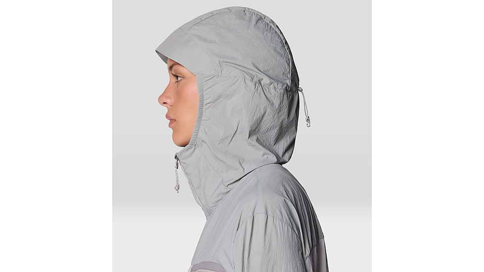 Mountain Hardwear Wind Veil Hooded Jacket - Women's, Half Moon Grey, City Fog, Approaching St, L, 2146771-059-L