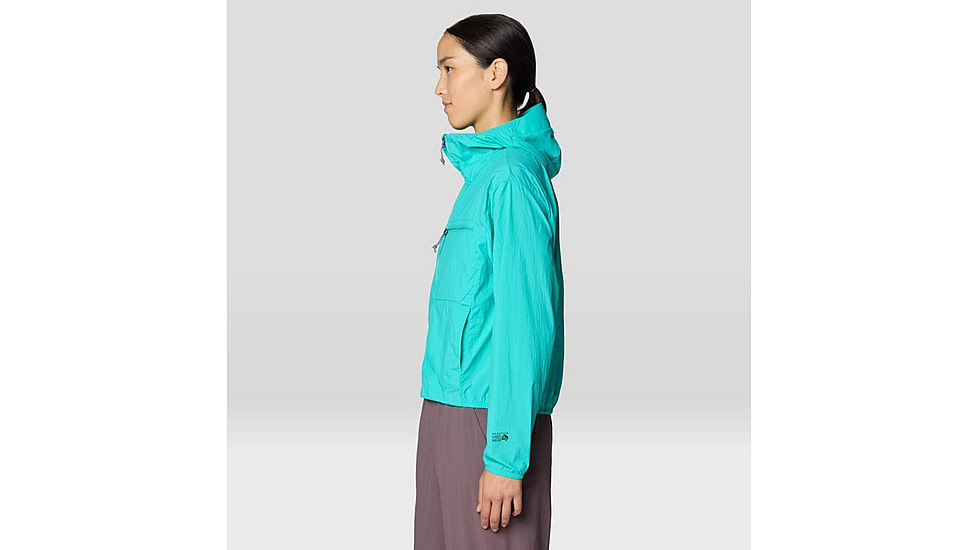 Mountain Hardwear Wind Veil Hooded Jacket - Women's, Aqua Marina, L, 2146771-354-L