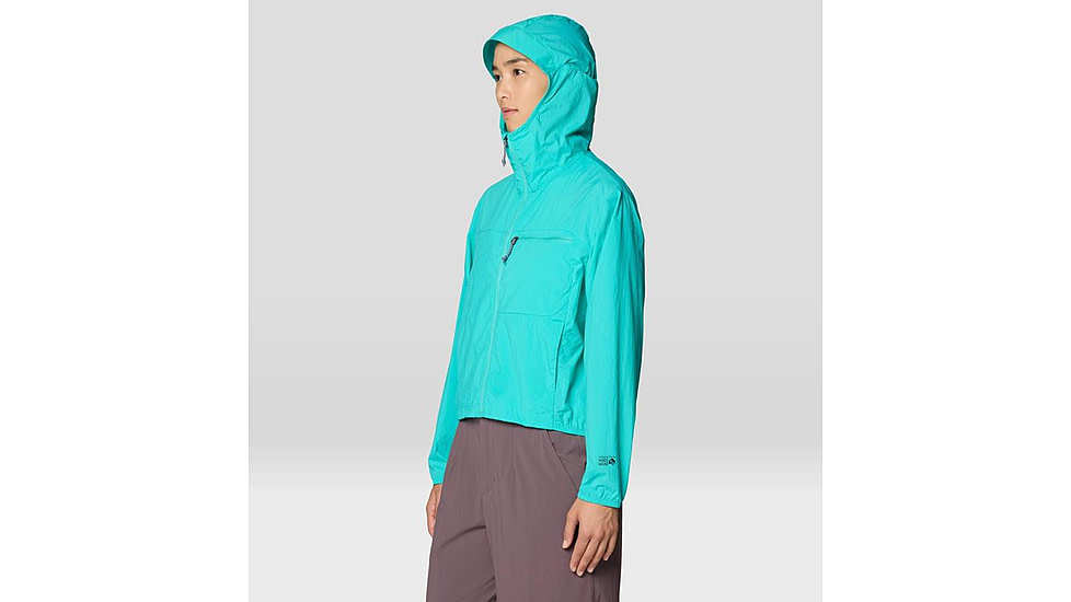 Mountain Hardwear Wind Veil Hooded Jacket - Women's, Aqua Marina, L, 2146771-354-L