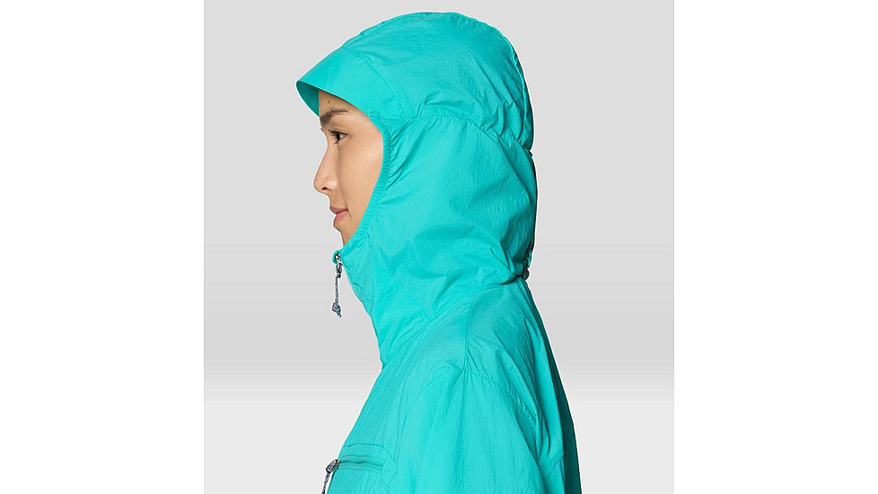 Mountain Hardwear Wind Veil Hooded Jacket - Women's, Aqua Marina, L, 2146771-354-L