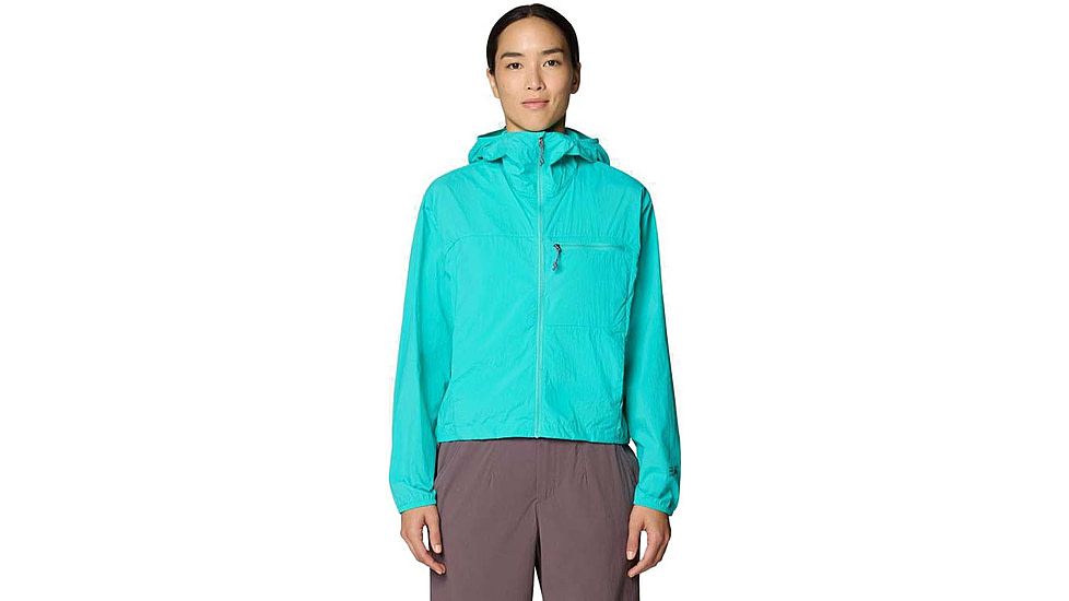 Mountain Hardwear Wind Veil Hooded Jacket - Women's, Aqua Marina, L, 2146771-354-L