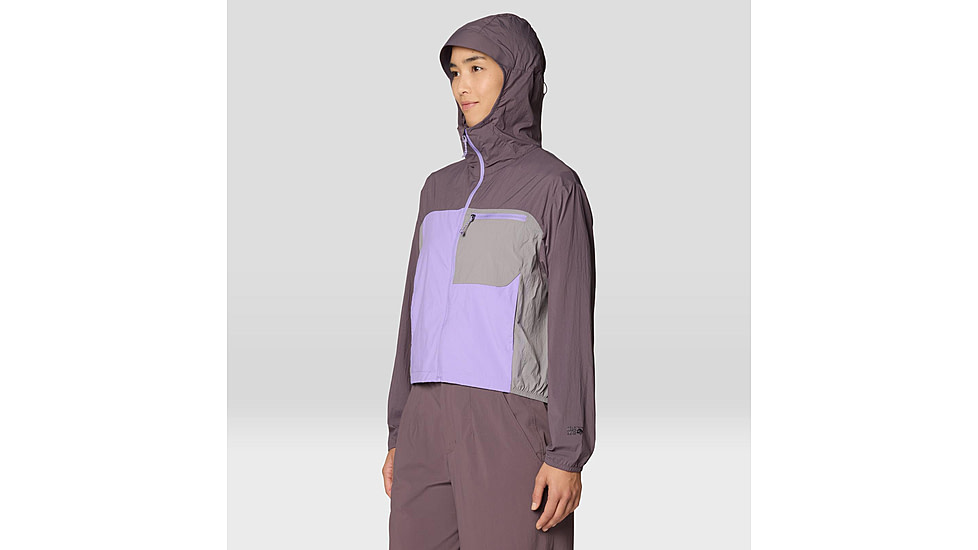 Mountain Hardwear Wind Veil Hooded Jacket - Women's, Purple Sage, Harbor Violet, Approaching, S, 2146771-574-S