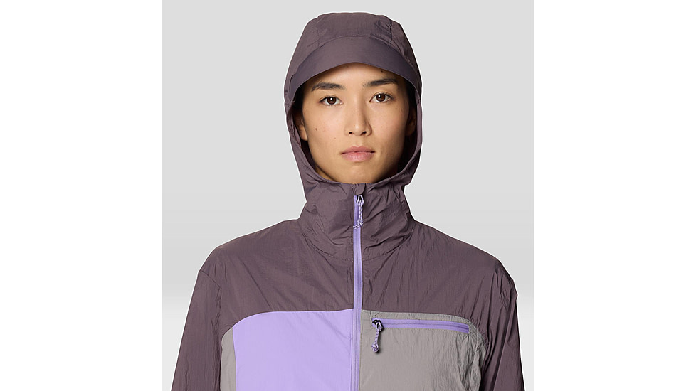 Mountain Hardwear Wind Veil Hooded Jacket - Women's, Purple Sage, Harbor Violet, Approaching, S, 2146771-574-S