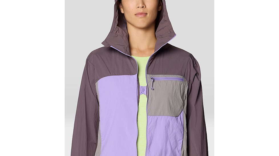 Mountain Hardwear Wind Veil Hooded Jacket - Women's, Purple Sage, Harbor Violet, Approaching, S, 2146771-574-S