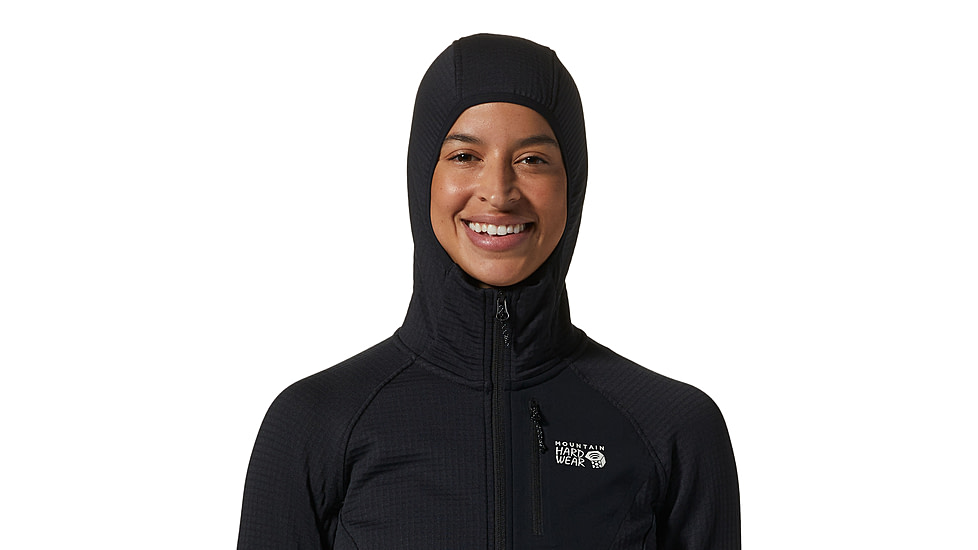 Mountain Hardwear Polartec Power Grid Full Zip Hoody - Womens, 010, L, 2104821-010-L
