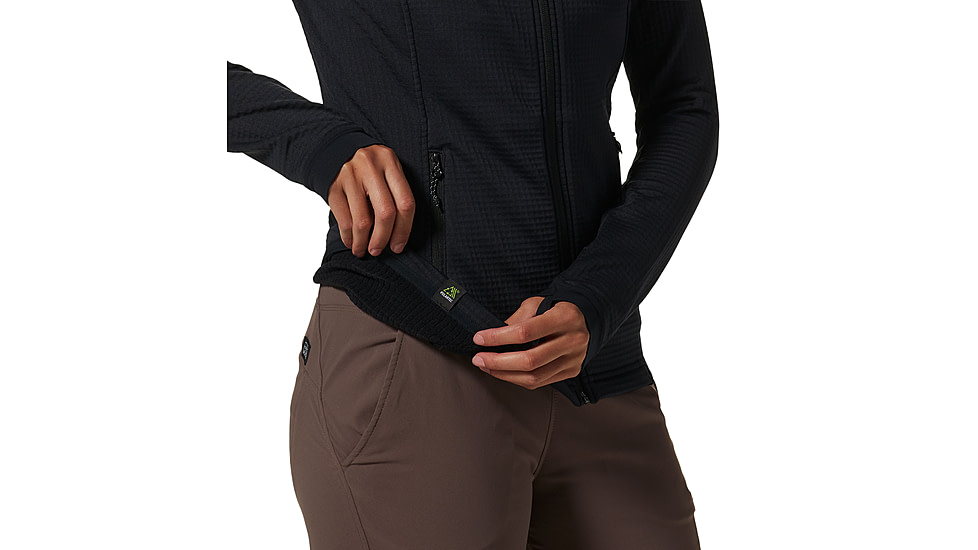Mountain Hardwear Polartec Power Grid Full Zip Hoody - Womens, 010, L, 2104821-010-L