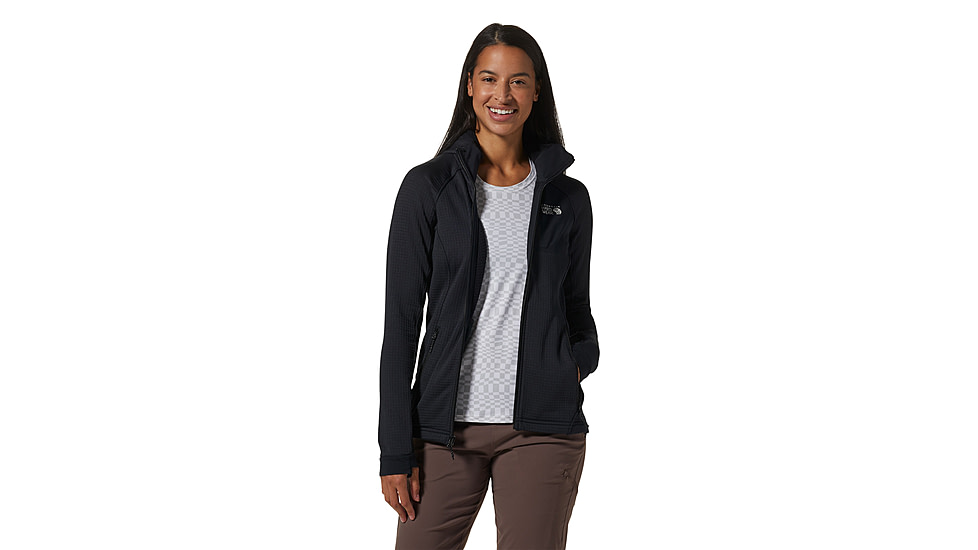 Mountain Hardwear Polartec Power Grid Full Zip Hoody - Womens, 010, L, 2104821-010-L