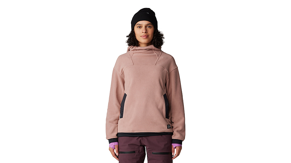 Mountain Hardwear Powder Maven Fleece Pullover Hoody - Womens, Smoky Quartz, Large, 2077671643-L