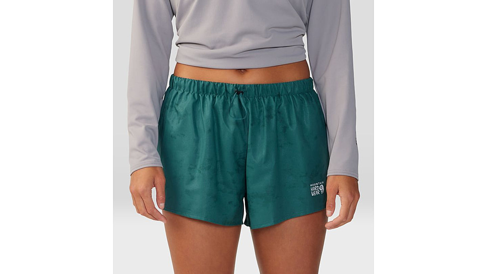 Mountain Hardwear Shade Lite Shorts - Womens, Aqua Green Nebula Print, Small, 1986791318-S
