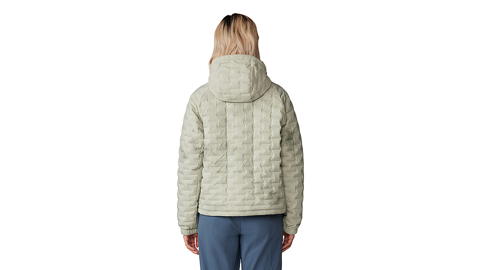 Mountain Hardwear Stretchdown Light Full Zip Hoody - Womens, White Sage Vapors Print, Mantis Green, Small, 2077681341-S
