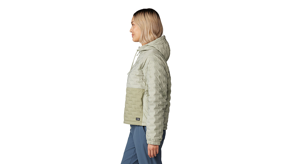 Mountain Hardwear Stretchdown Light Full Zip Hoody - Womens, White Sage Vapors Print, Mantis Green, Small, 2077681341-S