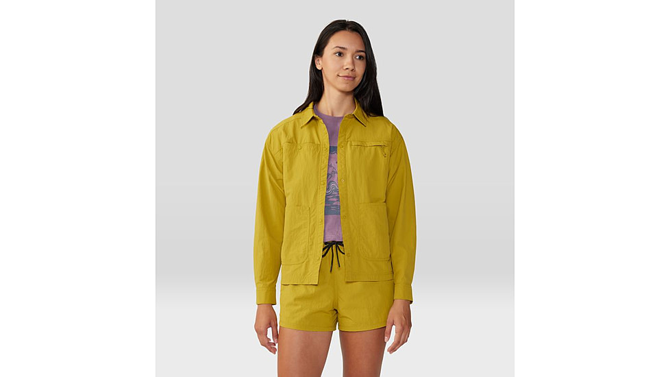 Mountain Hardwear Stryder Long Sleeve Shirt - Womens, Dark Citron, Small, 2027911358-S
