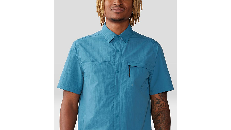 Mountain Hardwear Stryder Short Sleeve Shirt - Mens, Caspian, Large, 2070501442-L