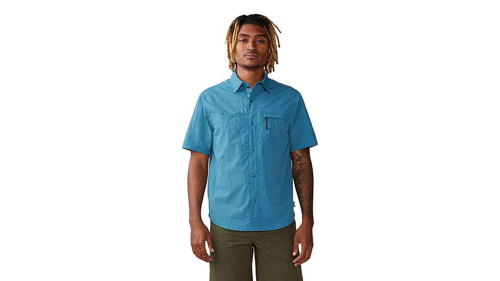 Mountain Hardwear Stryder Short Sleeve Shirt - Mens, Caspian, Large, 2070501442-L