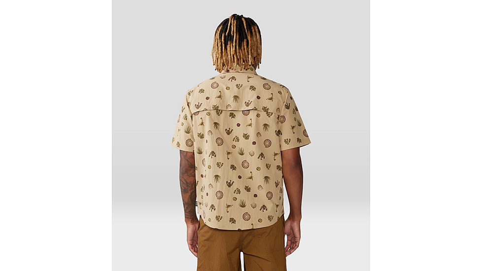Mountain Hardwear Stryder Short Sleeve Shirt - Mens, Moab Tan Scorpion Print, Extra Large, 2070501214-XL