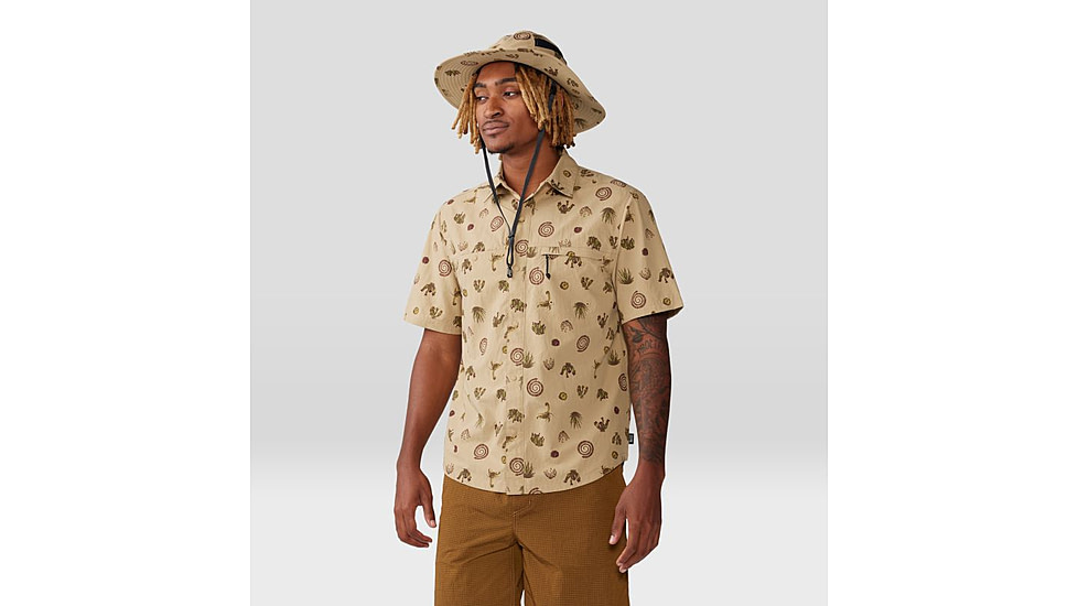 Mountain Hardwear Stryder Short Sleeve Shirt - Mens, Moab Tan Scorpion Print, Extra Large, 2070501214-XL