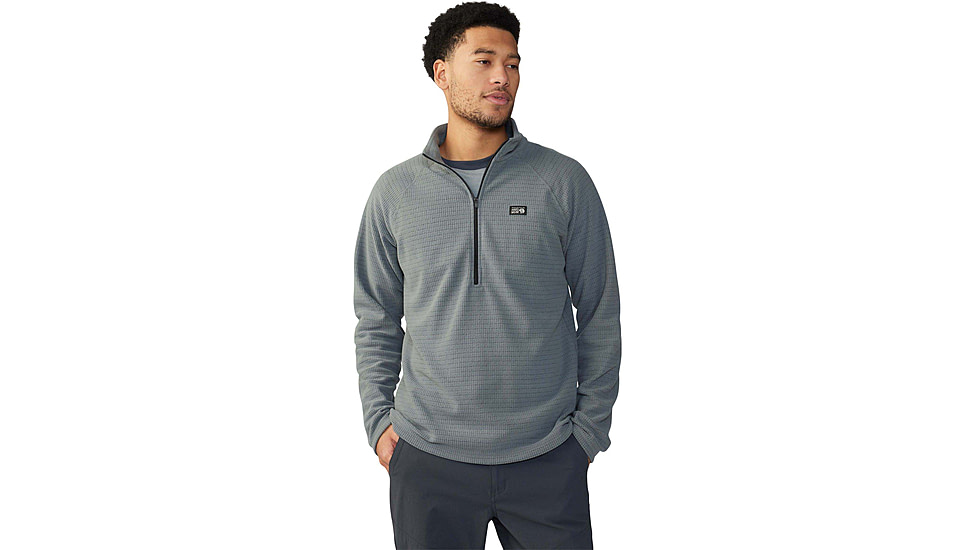 Mountain Hardwear Summit Grid 1/2 Zip Hoody - Mens, Foil Grey, 2XL, 2050331056-Foil Grey-XXL