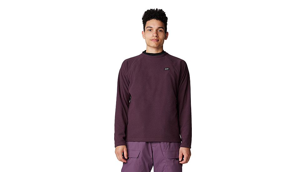 Mountain Hardwear Summit Grid Long Sleeve Crew - Mens, Blackberry, Large, 2042511513-L