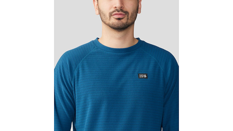 Mountain Hardwear Summit Grid Long Sleeve Crew - Mens, Dark Caspian, Small, 2042511418-S