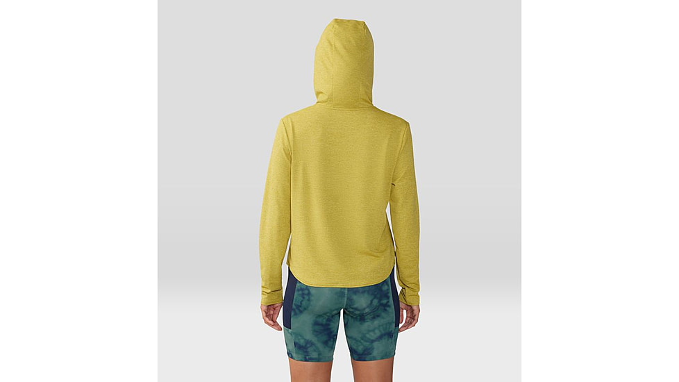 Mountain Hardwear Sunblocker Long Sleeve Hoody - Womens, Bright Olive Heather, Extra Large, 2067761351-XL
