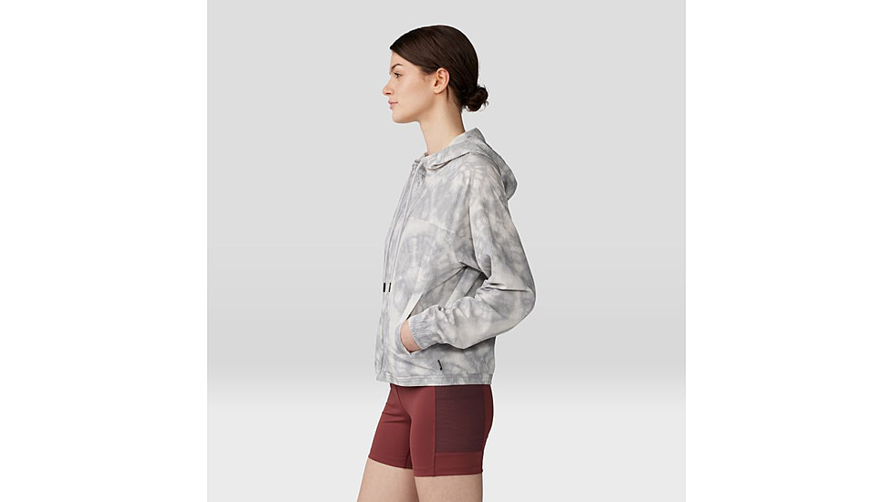 Mountain Hardwear Sunshadow Full Zip Top - Womens, Grey Ice Spore Dye Print, Small, 1982601064-S