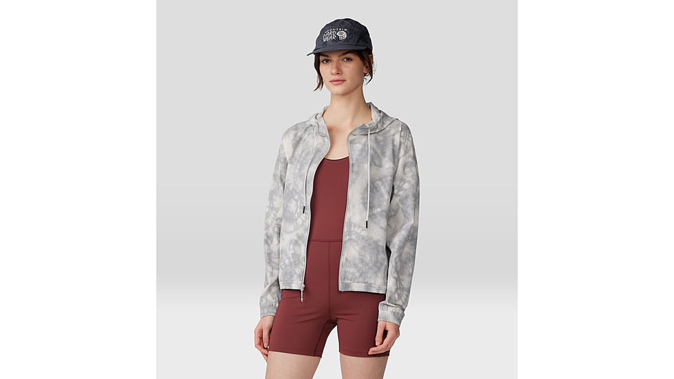 Mountain Hardwear Sunshadow Full Zip Top - Womens, Grey Ice Spore Dye Print, Small, 1982601064-S