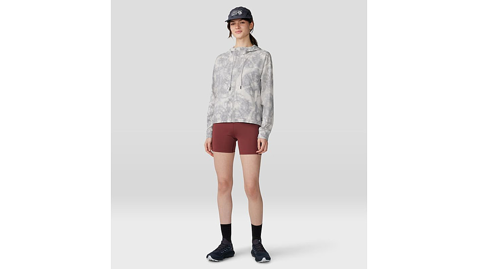 Mountain Hardwear Sunshadow Full Zip Top - Womens, Grey Ice Spore Dye Print, Small, 1982601064-S