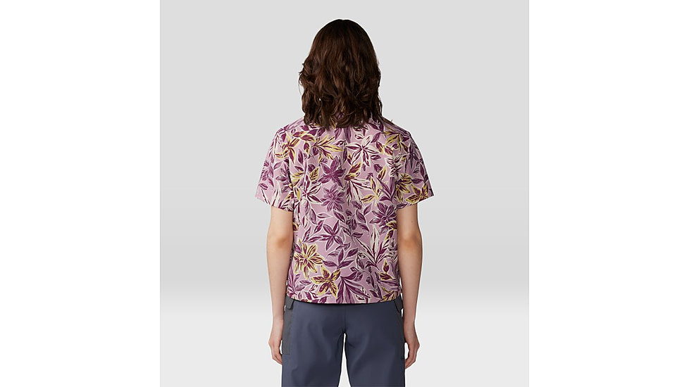 Mountain Hardwear Trail Sender Short Sleeve Top - Womens, Pink Moonstone Floral Print, Medium, 2067731556-M