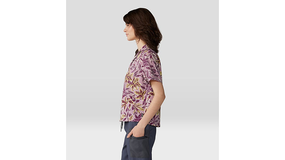Mountain Hardwear Trail Sender Short Sleeve Top - Womens, Pink Moonstone Floral Print, Medium, 2067731556-M