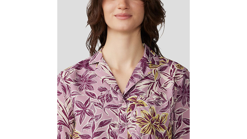 Mountain Hardwear Trail Sender Short Sleeve Top - Womens, Pink Moonstone Floral Print, Medium, 2067731556-M