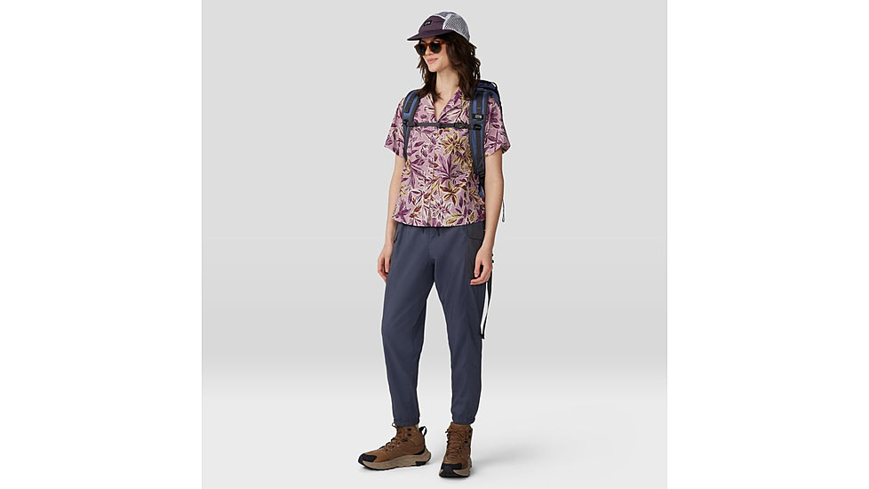Mountain Hardwear Trail Sender Short Sleeve Top - Womens, Pink Moonstone Floral Print, Medium, 2067731556-M