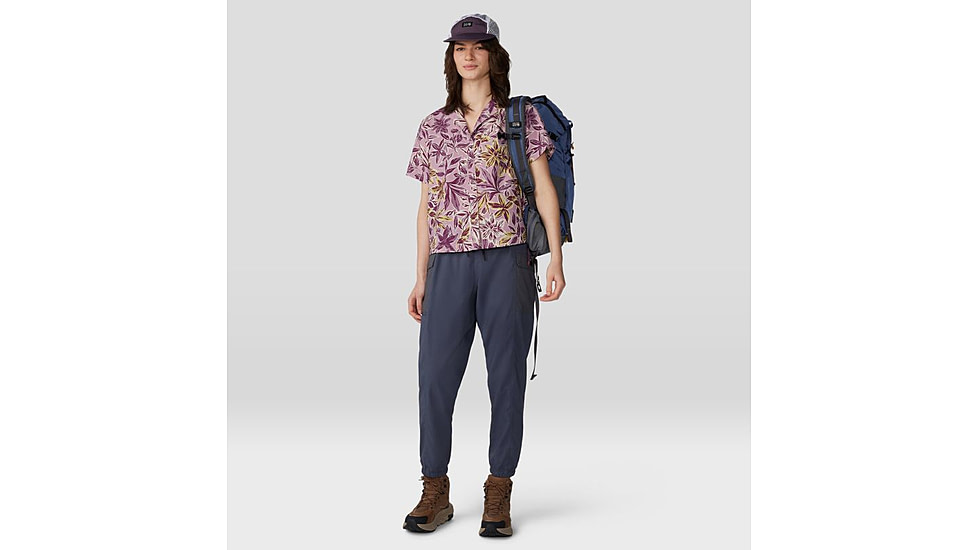 Mountain Hardwear Trail Sender Short Sleeve Top - Womens, Pink Moonstone Floral Print, Medium, 2067731556-M