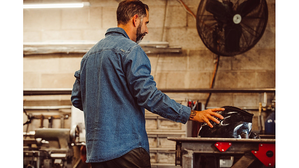 Mountain Khakis Austin Denim Shirt Relaxed Fit - Mens, Medium Wash, L, M12403MEDIUM WASHL