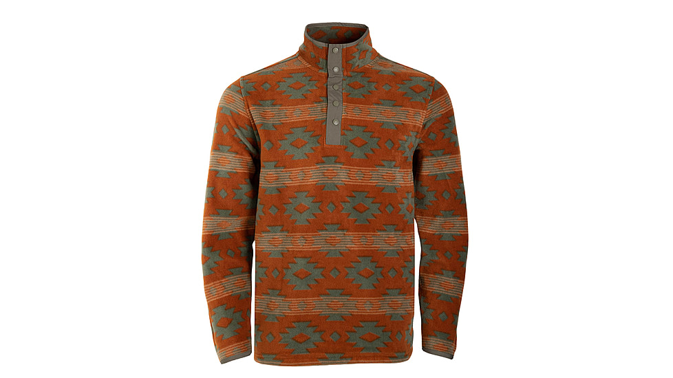 Mountain Khakis Col Printed Quarter Snap Classic Fit - Mens, Clay, XL, P10803CLAYXL