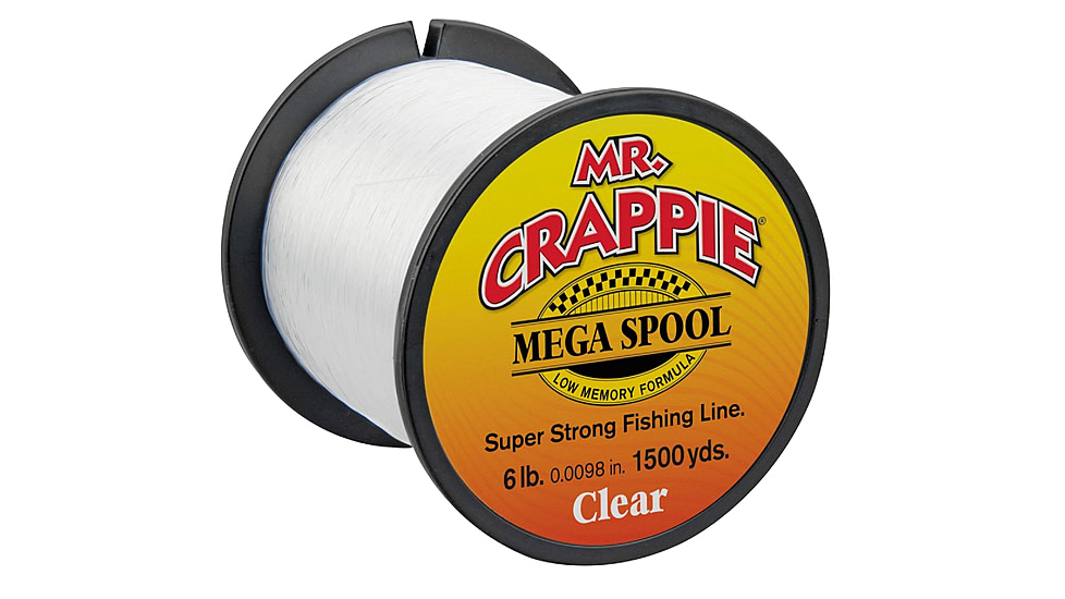 Lew's Mr. Crappie Monofilament Fishing Line, 6lb-Test, Mega Spool, 1500-Yards, Clear, MC6CL