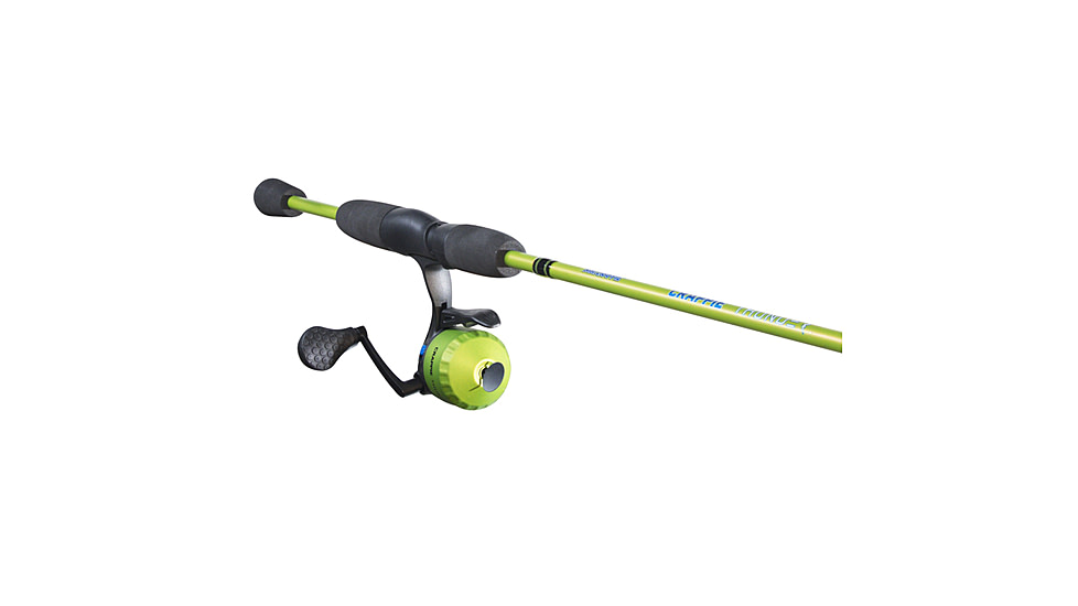 Lew's Crappie Thunder Underspin Reel and Rod Combo, 4ft 6in 2-PC Graphite Rod w/ Light  and Fast, 4.3-1 Ratio, Interchangeable Retrieve, 6lb Line, Green, CTUS46L-2