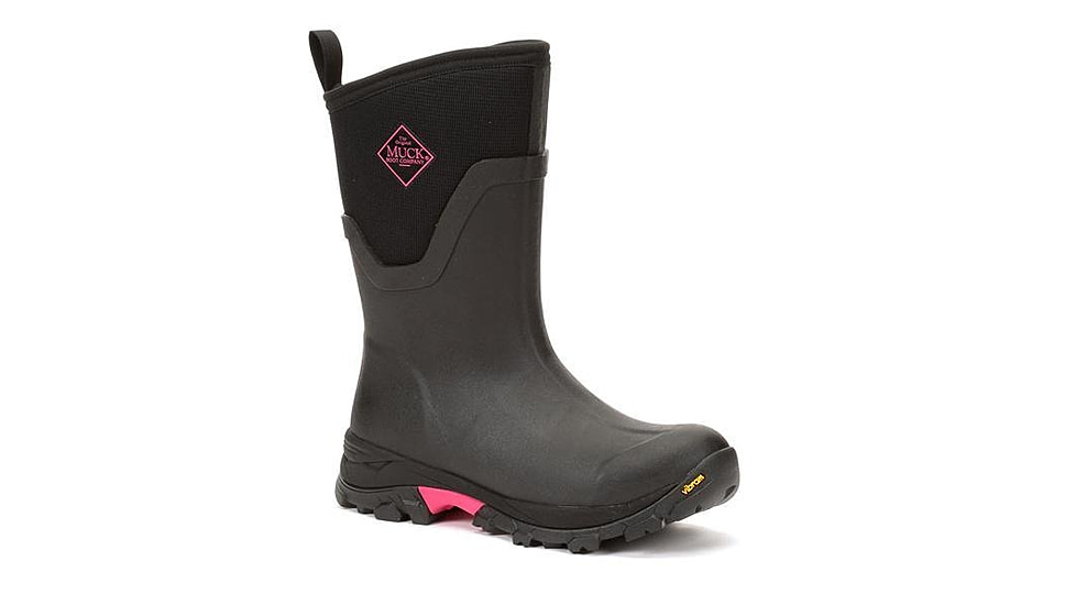 Muck Boots Arctic Ice Grip A.T. Mid Boots - Women's, Black/Hot Pink, 5, ASVMA-404-PNK-050
