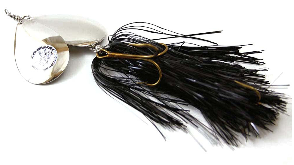 Musky Mayhem Double Cowgirl Musky Spinner, 7/0 Hooks, Black/Nickel, 10in, 2.8oz, DC001