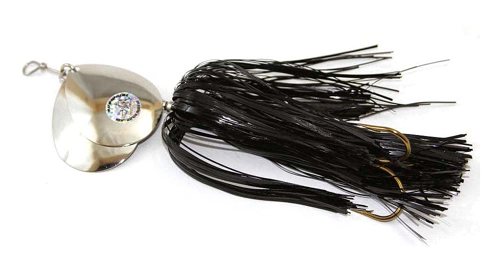 Musky Mayhem Double Showgirl Musky Spinner, 7/0 Hook, Black/Nickel, 7.5in, 1.6oz, DS001