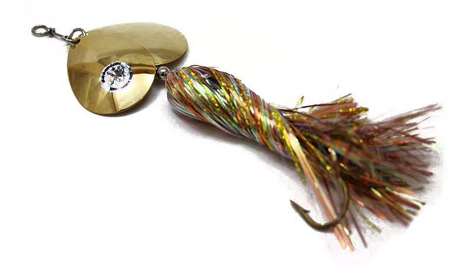 Musky Mayhem Double Showgirl Musky Spinner, 7/0 Hook, Gold Orange/Gold, 7.5in, 1.6oz, DS011
