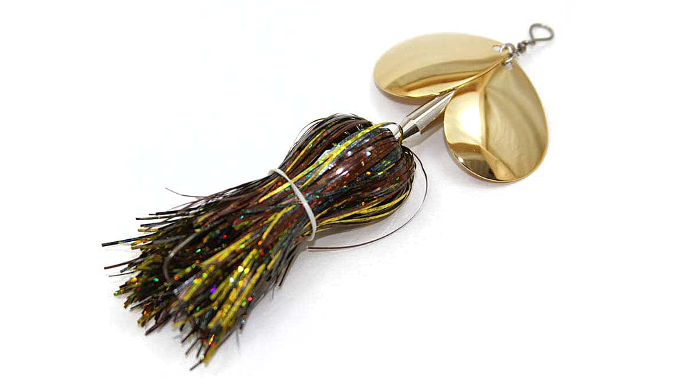 Musky Mayhem Micro Double Cowgirl Musky Spinner, 1/0 Hook, Smallmouth Bass, 5in, .75 oz, MDC05