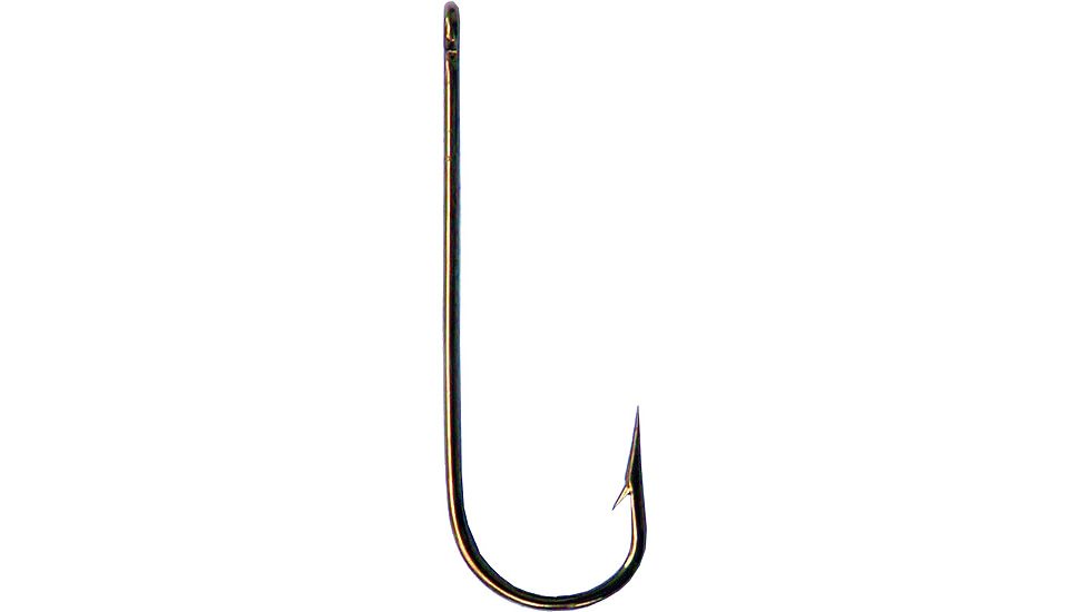 Mustad Aberdeen Hook, Long Shank, Ringed Eye, Bronze, Size 8, 10 per Pack, 3261-BR-8-10
