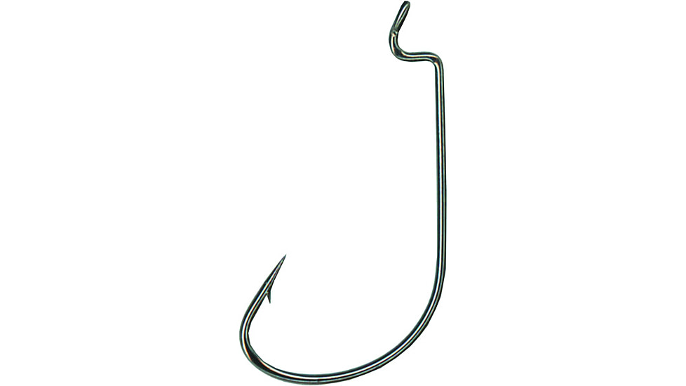Mustad Ultrapoint Mega Bite Soft Plastic Hook, Needle Point, Extra Wide Gap, Ringed Eye, Black Nickel, Size 4/0, 5 per Pack, 37177NP-BN-4/0-5U