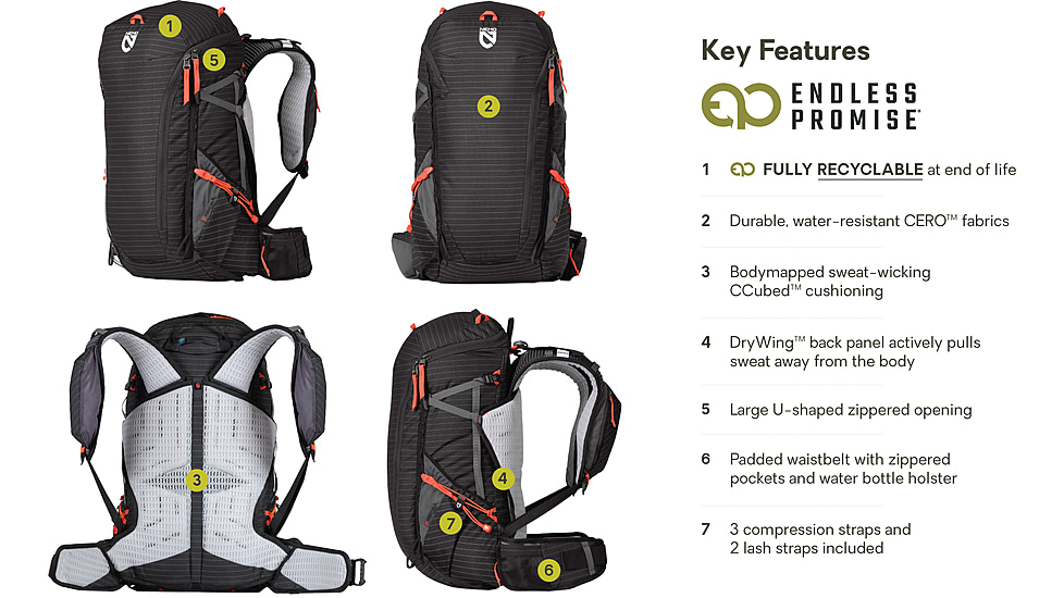 NEMO Equipment Persist Endless Promise All-Adventure Backpack - Mens, Black, 30L, 811666035400