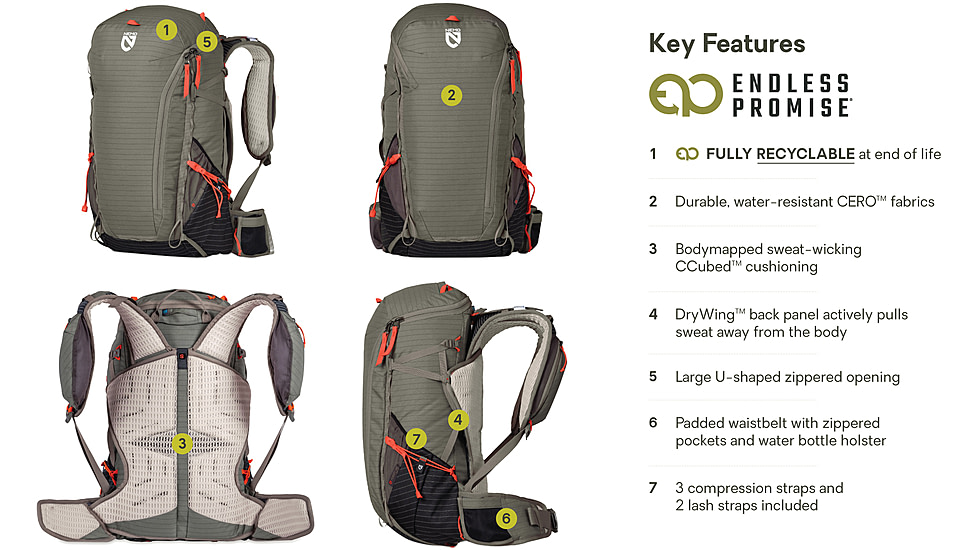 NEMO Equipment Persist Endless Promise All-Adventure Backpack - Mens, Smokey Olive, 30L, 811666035417