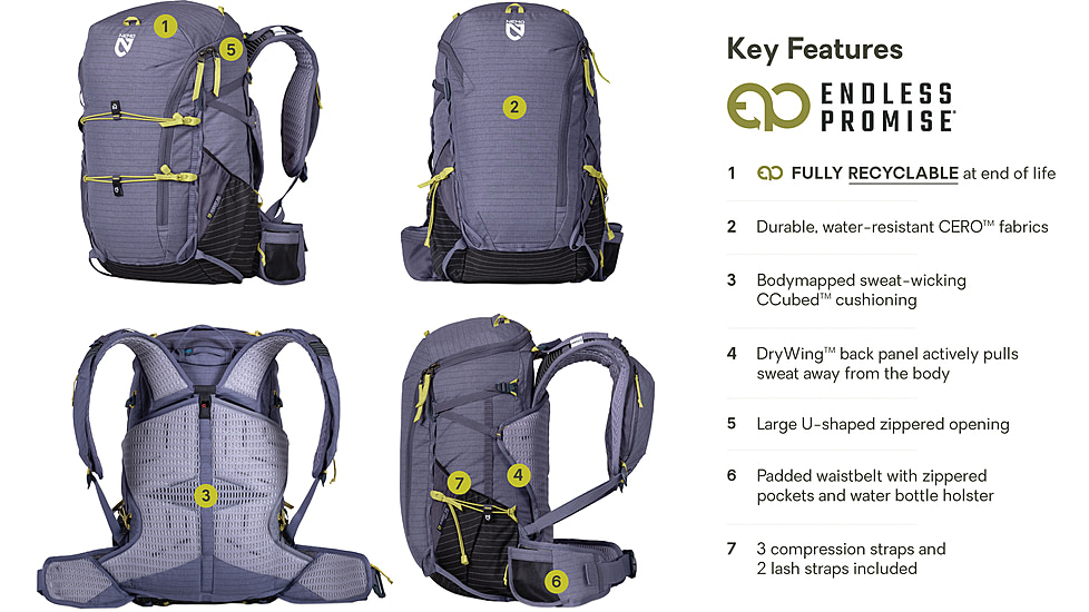 NEMO Equipment Persist Endless Promise All-Adventure Backpack - Womens, Blue Granite, 30L, 811666035530